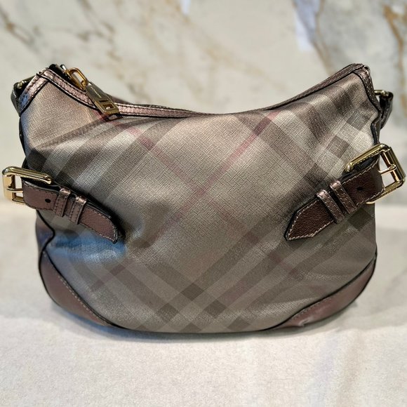 Burberry Silver Check and Leather Maiden Hobo Bag - Picture 2 of 12